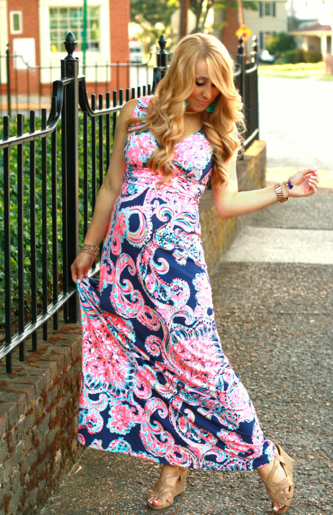 30 Week Bumpdate Lilly Pulitzer Maxi Dress Classy Sassy