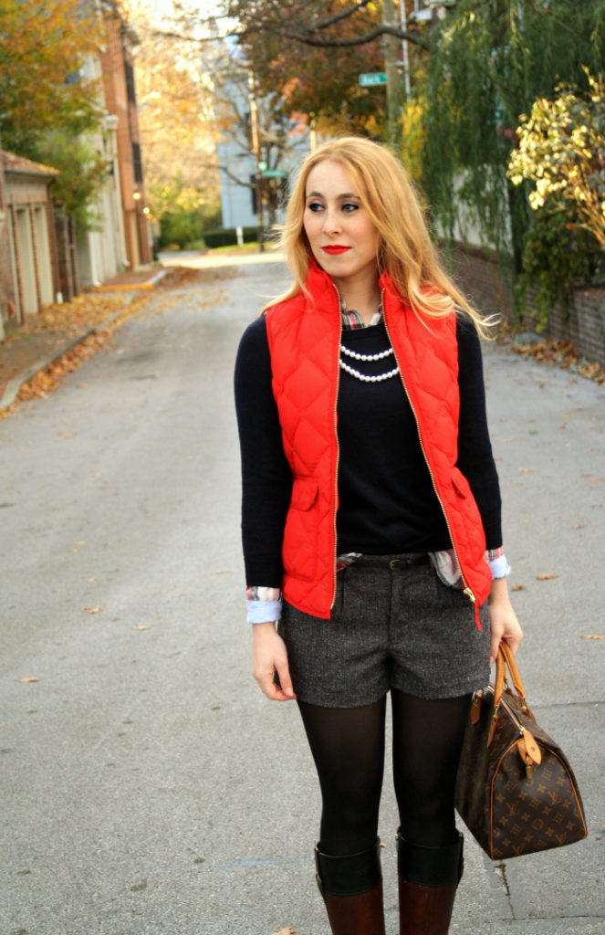 Red Vest & Tweed Shorts - CLASSY SASSY