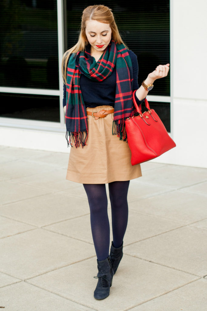 Holiday Look with Navy Tights + Nordstrom Gift Card Giveaway - CLASSY SASSY