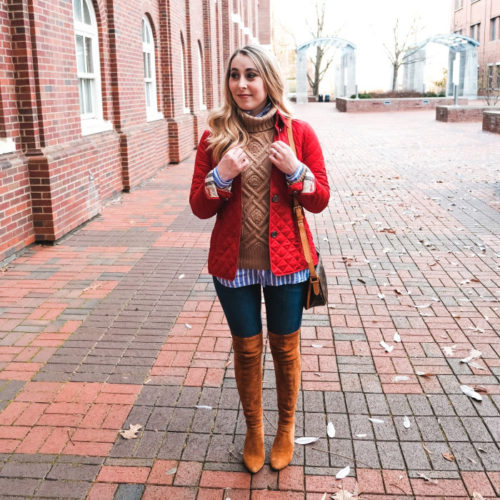 Red Burberry Jacket & OTK Boots - CLASSY SASSY